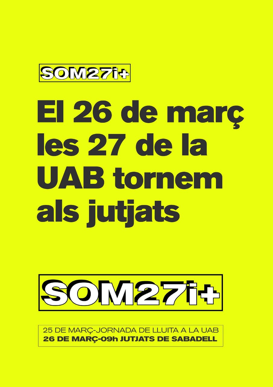 El 26 de març les 27 tornem als jutjats