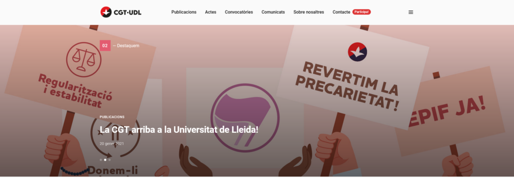 Web de la CGT Universitat de Lleida