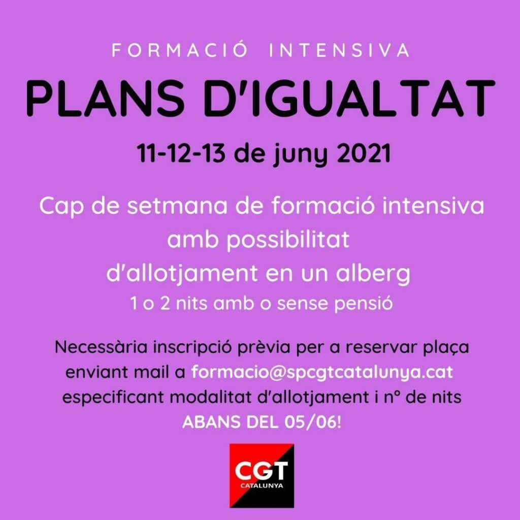 Formació intensiva Plans d'Igualtat