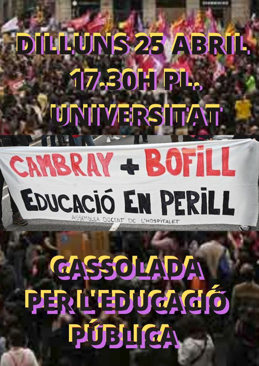 Cassolada Educació Pública 25 abril 2022