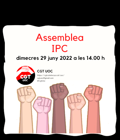 Assemblea IPC CGT-UOC 29 juny 2022