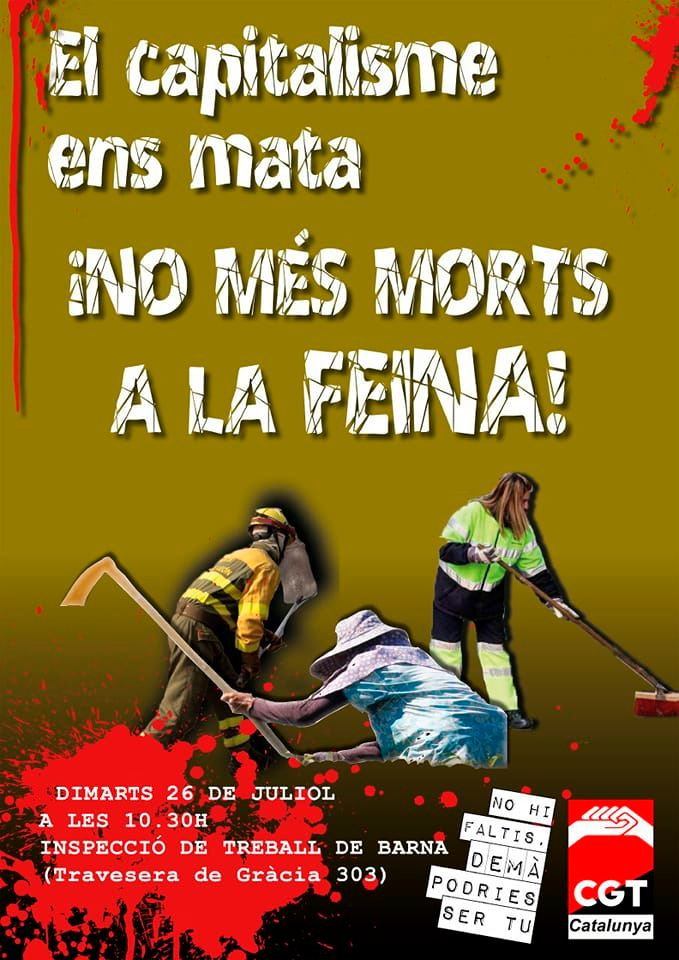 No més morts a la feina dimarts 26 juliol 2022