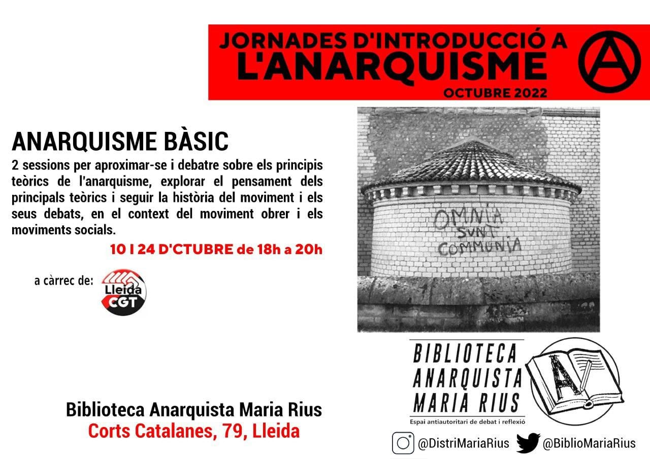 Jornades anarquisme Lleida octubre 2022