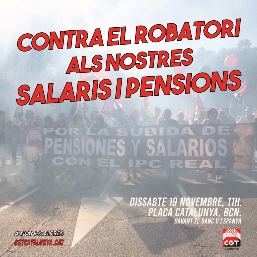 Concentració pensions CGT Catalunya 19 nov 2022