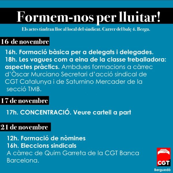 Formació sindical CGT Berga 16 nov 2022