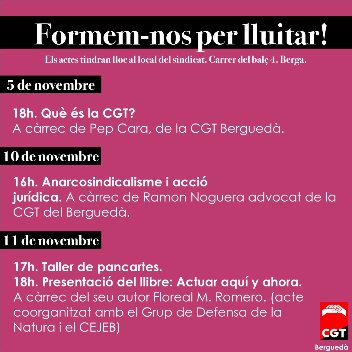 Formació sindical CGT Berga noviembre 2022