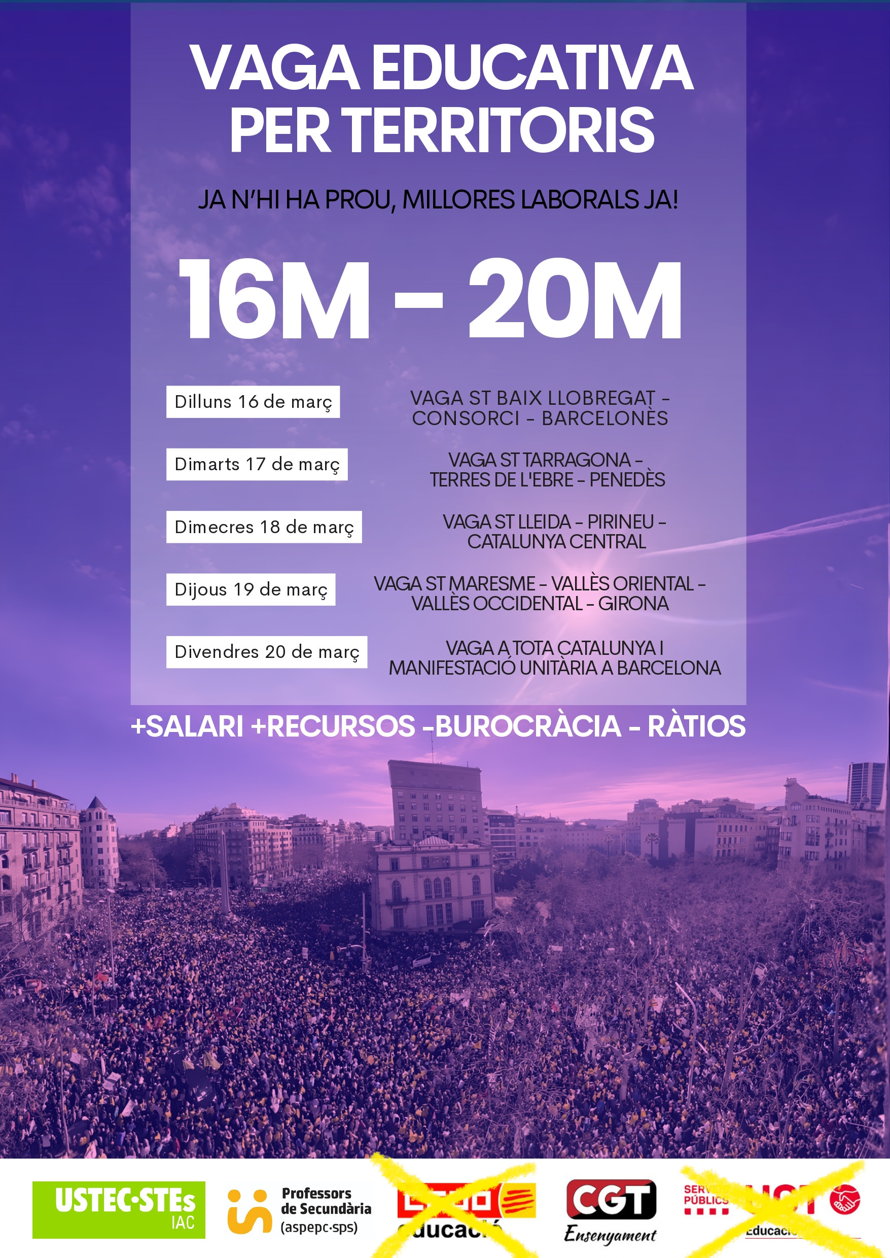 Vaga Educació 16-20 marc 2026