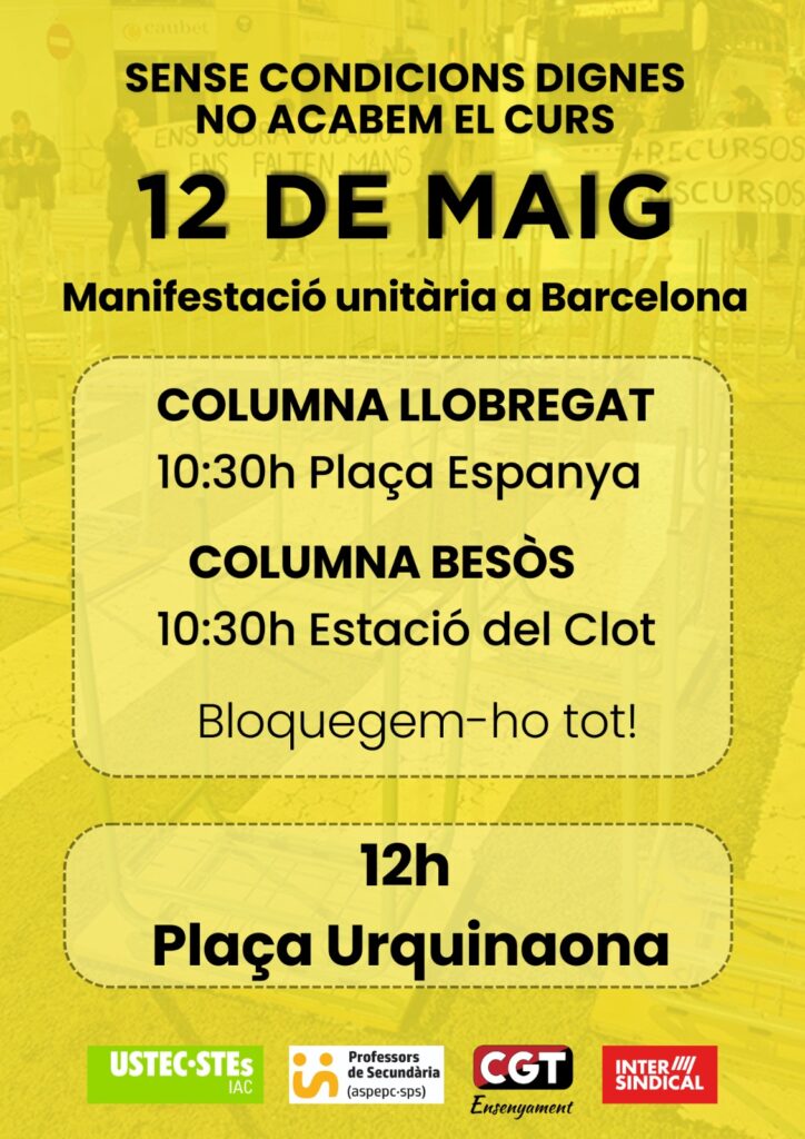 Manifestació unitària a Barcelona
